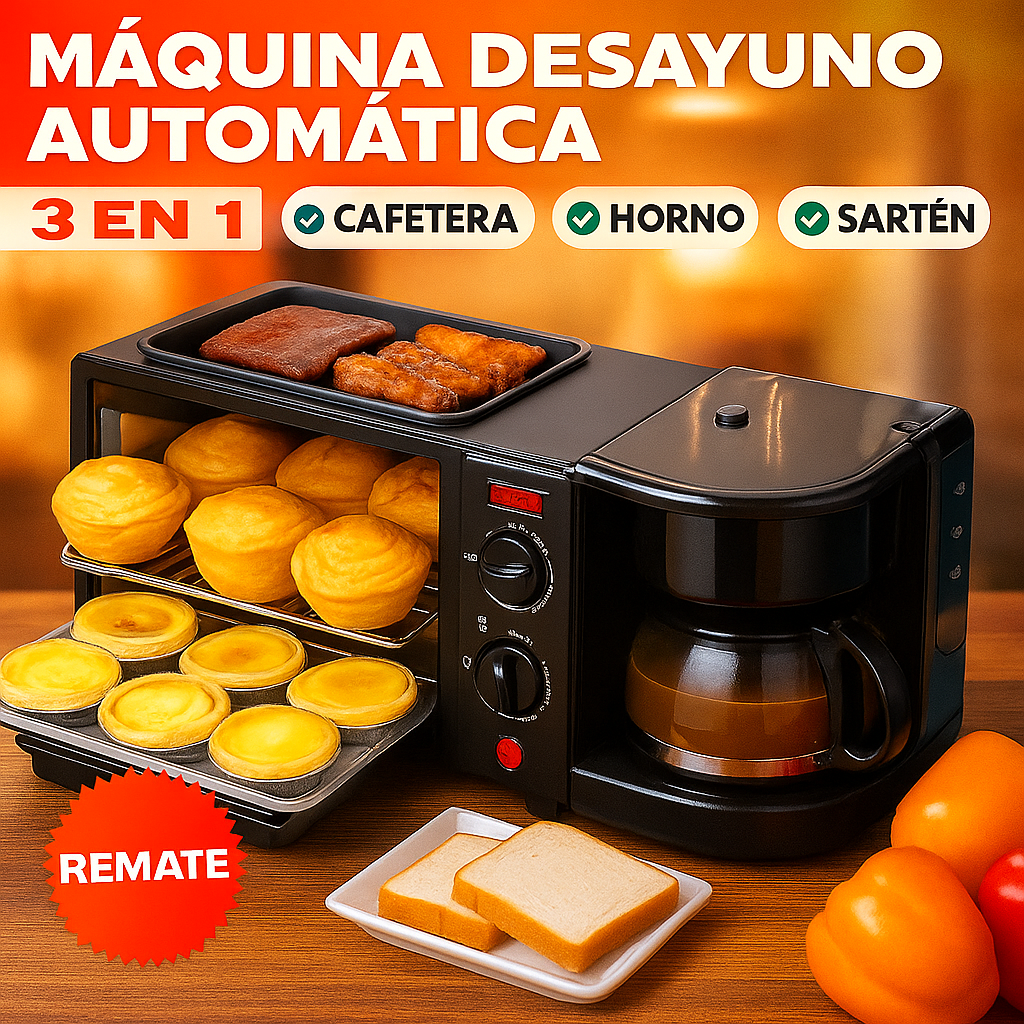 HORNO MULTIFUNCIONAL 3 EN 1® CAFETERA + HORNO + SARTÉN